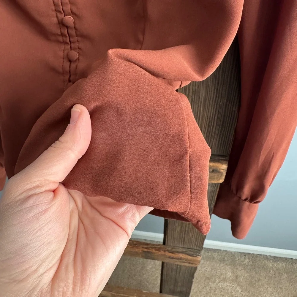 Abercrombie Brown Rust Square Neck  Sz S‎ Milkmaid Y2K Boho Festival Top - Picture 5 of 6